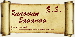 Radovan Savanov vizit kartica